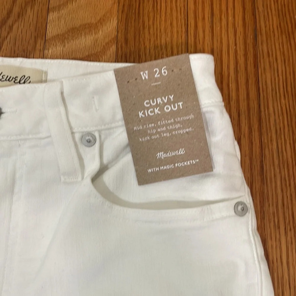 Madewell Curvy Kick Out Crop Jeans size 26 Pure White NWT - Picture 5 of 11
